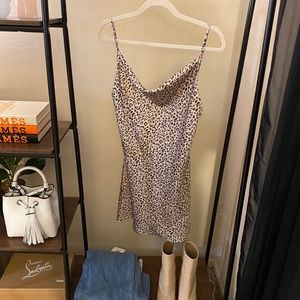 Cheetah silk slip dress
